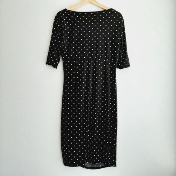 RALPH LAUREN Star Pattern Stretchy Dress B&W Sz 10 Flawed - Picture 7 of 12